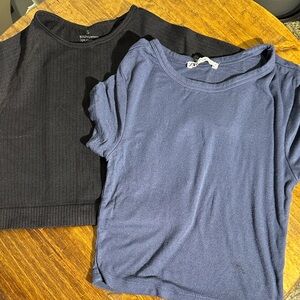 Zara Black and Blue Women Tops
